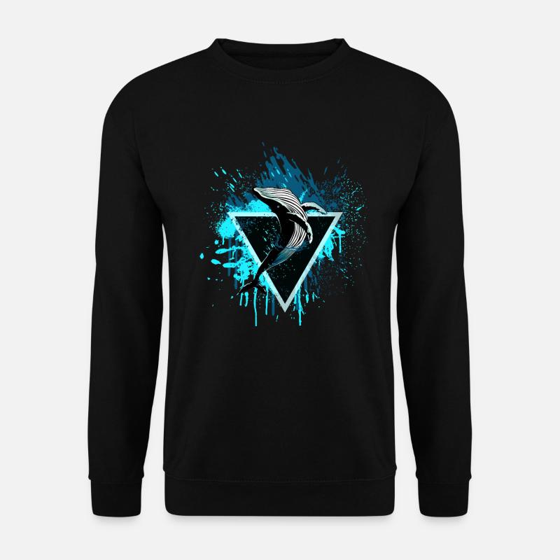 Wal mit Dreieck - Unisex Pullover - Schwarz