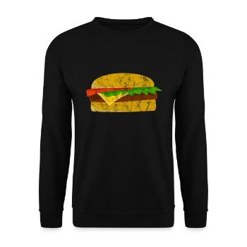 Burger - Unisex Pullover - Schwarz - Vorne - Alina (178cm) & Michal (187cm)