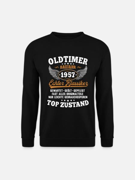 Oldtimer Baujahr 1957 Jahrgang Geburtstag Geschenk - Unisex Pullover - Schwarz