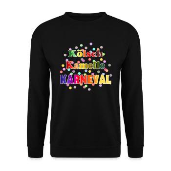 Kölsch Kamelle Karneval - Unisex Pullover - Schwarz - Vorne - Alina (178cm) & Michal (187cm)