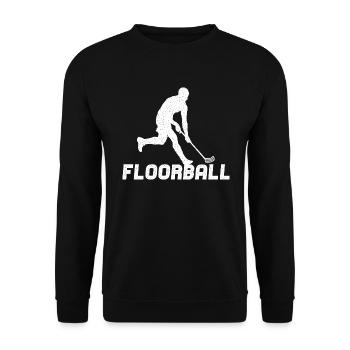 Floorball Silhouette Floorball Player Floorball - Unisex Sweatshirt - black - Front - Alina (178cm) & Michal (187cm)
