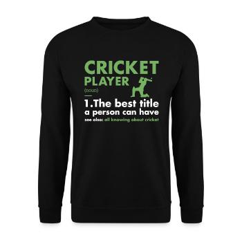 Définition du joueur de sport Cricket - Sweat-shirt Unisexe - noir - Devant - Alina (178cm) & Michal (187cm)