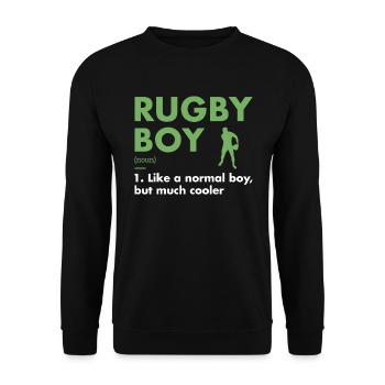 Sport Boy Definition Rugby - Unisex Pullover - Schwarz - Vorne - Alina (178cm) & Michal (187cm)
