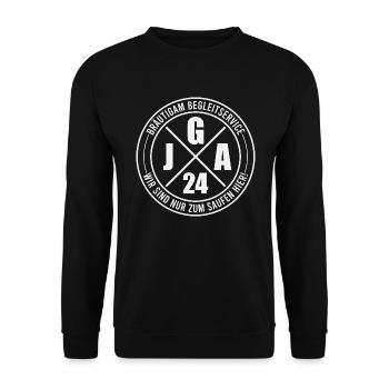 JGA 2024 Junggesellenabschied Bräutigam 2024 - Unisex Pullover - Schwarz - Vorne - Alina (178cm) & Michal (187cm)