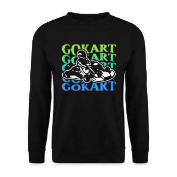 Go-Kart Rennen Gokart Herren Jungen Kartfahrer - Unisex Pullover - Schwarz - Vorne - Alina (178cm) & Michal (187cm)