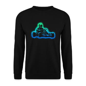 Kart Racing Karts Motorsport Boys Kids Go-Kart - Unisex Sweatshirt - black - Front - Alina (178cm) & Michal (187cm)