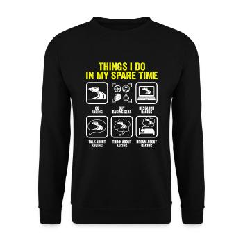 Ce que je fais pendant mon temps libre course de voitures de course - Sweat-shirt Unisexe - noir - Devant - Alina (178cm) & Michal (187cm)