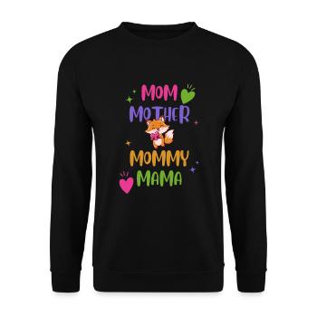 Maman Mère Maman Maman - Renard - Sweat-shirt Unisexe - noir - Devant - Alina (178cm) & Michal (187cm)