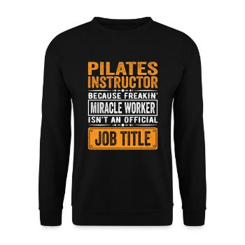 Dicton de l’instructeur de Pilates - Sweat-shirt Unisexe - noir - Devant - Alina (178cm) & Michal (187cm)