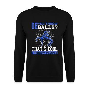 Wrestling Coach Saying For Wresler - Unisex Sweatshirt - black - Front - Alina (178cm) & Michal (187cm)