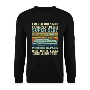 Capitaine de ponton Boating Boater - Sweat-shirt Unisexe - noir - Devant - Alina (178cm) & Michal (187cm)