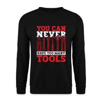 On n’a jamais trop d’outils de réparation bricoleur - Sweat-shirt Unisexe - noir - Devant - Alina (178cm) & Michal (187cm)