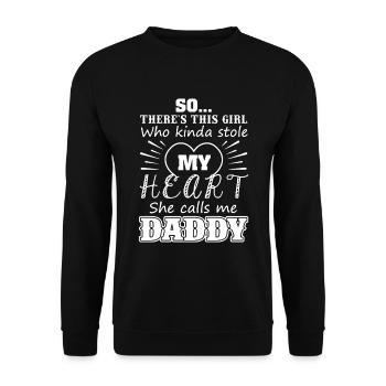 There is This Girl Calls Me Daddy Father's day - Unisex Sweatshirt - black - Front - Alina (178cm) & Michal (187cm)