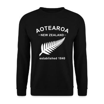 New Zealand Design 8 - Unisex Sweatshirt - black - Front - Alina (178cm) & Michal (187cm)