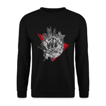 Planet of carnivorous plants in white - Unisex Sweatshirt - black - Front - Alina (178cm) & Michal (187cm)