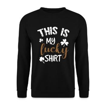 This is my lucky shirt - Unisex Sweatshirt - black - Front - Alina (178cm) & Michal (187cm)
