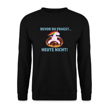 Einhorn Lustig Frech Humor Unicorn Spruch - Unisex Pullover - Schwarz - Vorne - Alina (178cm) & Michal (187cm)