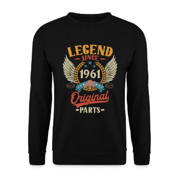 Légende depuis 1961 Vintage Cadeau d’anniversaire - Sweat-shirt Unisexe - noir - Devant - Alina (178cm) & Michal (187cm)