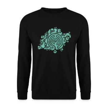 Spiritual Symbol - The Way Of Life Labyrinth 2 - Unisex Sweatshirt - black - Front - Alina (178cm) & Michal (187cm)