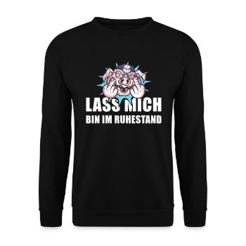 Pensionierung Lass Mich Bin Im Ruhestand Rente - Unisex Pullover - Schwarz - Vorne - Alina (178cm) & Michal (187cm)