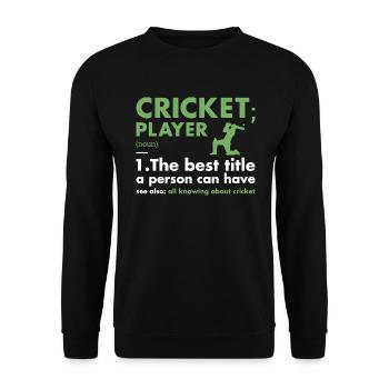 Sport Player Definition Cricket - Unisex Sweatshirt - black - Front - Alina (178cm) & Michal (187cm)