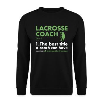 Sport Coach Definition Lacrosse - Unisex Sweatshirt - black - Front - Alina (178cm) & Michal (187cm)