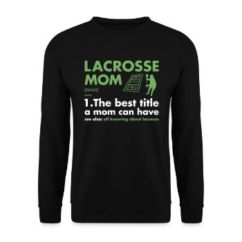 Sport Mom Definition Lacrosse - Unisex Sweatshirt - black - Front - Alina (178cm) & Michal (187cm)
