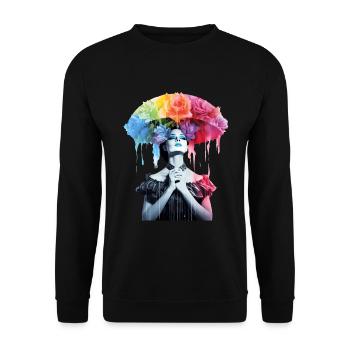FlowerUmbrella - Sweat-shirt Unisexe - noir - Devant - Alina (178cm) & Michal (187cm)