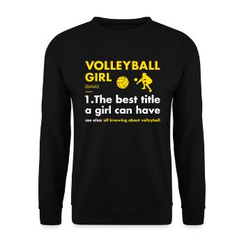 Sport Girl Definition Volleyball - Unisex Pullover - Schwarz - Vorne - Alina (178cm) & Michal (187cm)