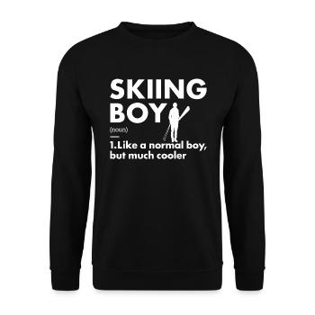 Sport Boy Skiing - Unisex Pullover - Schwarz - Vorne - Alina (178cm) & Michal (187cm)