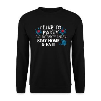 By Party Stay Home Knit - Unisex Pullover - Schwarz - Vorne - Alina (178cm) & Michal (187cm)