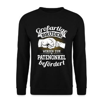 Great brothers are promoted to godfather - Unisex Sweatshirt - black - Front - Alina (178cm) & Michal (187cm)