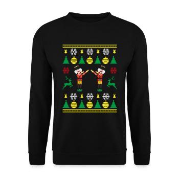 Nutcracker Time Cooles Weihnachtsmotiv Christmas - Unisex Pullover - Schwarz - Vorne - Alina (178cm) & Michal (187cm)