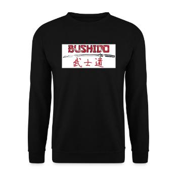 Japan Bushido japanisch Vintage Streetwear - Unisex Pullover - Schwarz - Vorne - Alina (178cm) & Michal (187cm)