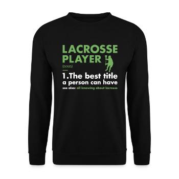 Sport Player Definition Lacrosse - Unisex Pullover - Schwarz - Vorne - Alina (178cm) & Michal (187cm)