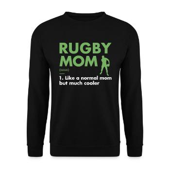 Sport Mom Definition Rugby - Unisex Pullover - Schwarz - Vorne - Alina (178cm) & Michal (187cm)