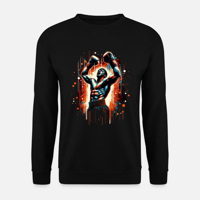 Boxer Siegespose Siegerpose Boxen Geschenk - Unisex Pullover - Schwarz