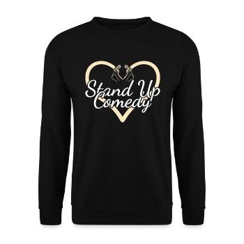 Comedian Heart Stand Up Comedy - Unisex Sweatshirt - black - Front - Alina (178cm) & Michal (187cm)