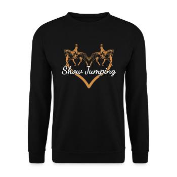 Jumper Coeur Saut d’Obstacles - Sweat-shirt Unisexe - noir - Devant - Alina (178cm) & Michal (187cm)