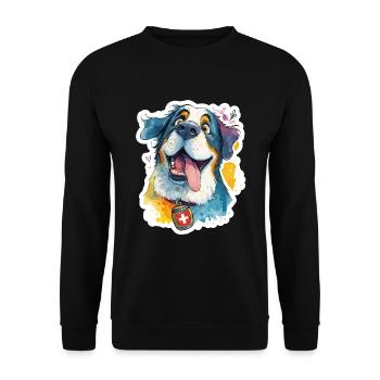 Majestic Swiss St. Bernard - Unisex Sweatshirt - black - Front - Alina (178cm) & Michal (187cm)