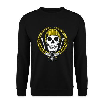 IMKER BIENEN HONIG BEE KEEPER GESCHENK HOBBY JOB - Unisex Pullover - Schwarz - Vorne - Alina (178cm) & Michal (187cm)