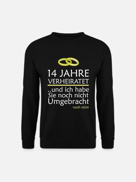 14 Jahre Verheiratet Elfenbeinhochzeit Geschenk - Unisex Pullover - Schwarz