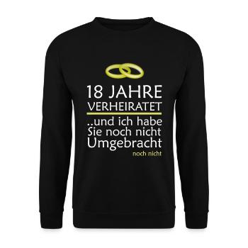 18 Jahre Verheiratet Türkishochzeit Geschenk - Unisex Pullover - Schwarz - Vorne - Alina (178cm) & Michal (187cm)
