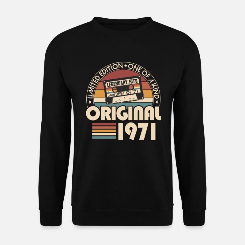 1971 Jahrgang geboren Vintage Geburtstag Retro - Unisex Pullover - Schwarz