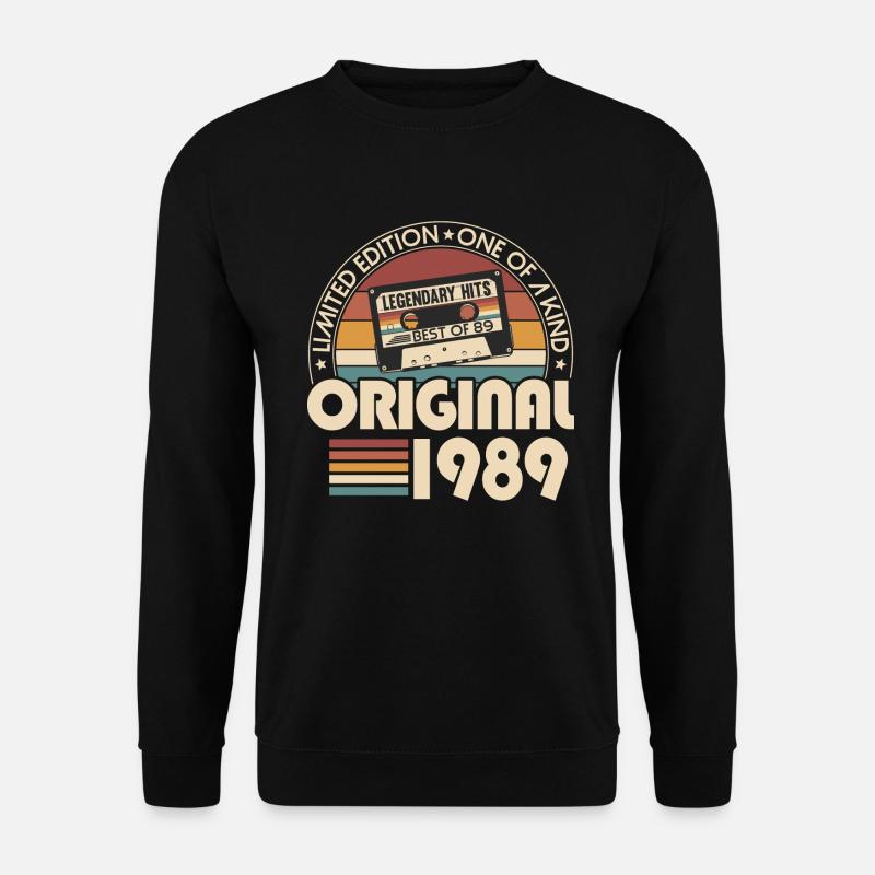 1989 Jahrgang geboren Vintage Geburtstag Retro - Unisex Pullover - Schwarz