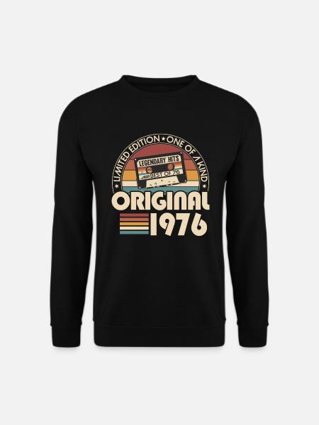 Né en 1976 Vintage Vintage Anniversaire Rétro - Sweat-shirt Unisexe - noir