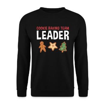 Cookie Baking Team Leader Cookie - Unisex Pullover - Schwarz - Vorne - Alina (178cm) & Michal (187cm)
