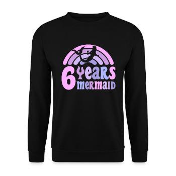 6 Anniversaire Fille 6 ans Sirène - Sweat-shirt Unisexe - noir - Devant - Alina (178cm) & Michal (187cm)
