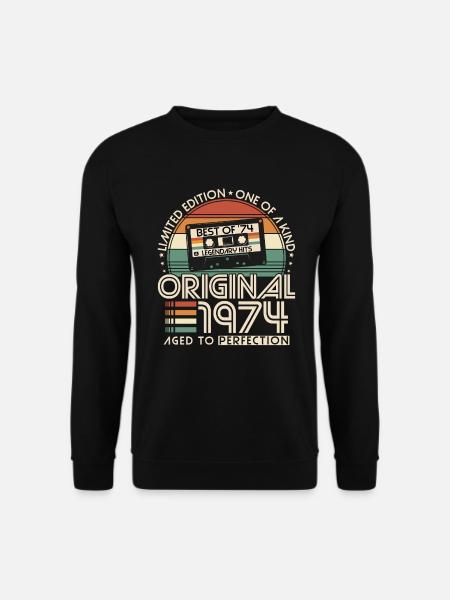 Original 1974 Jahrgang Vintage Retro Geburtstag - Unisex Pullover - Schwarz