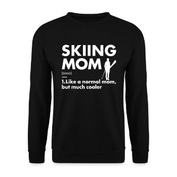 Sport Mom Skiing - Unisex Pullover - Schwarz - Vorne - Alina (178cm) & Michal (187cm)